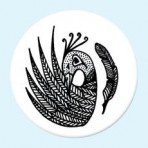 Winged bird button badge