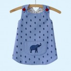 Blue elephant apron