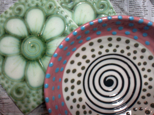 Lincoln Kirby Bell dish and tiles Lincoln Kirby Bell dish and tiles © F.L.